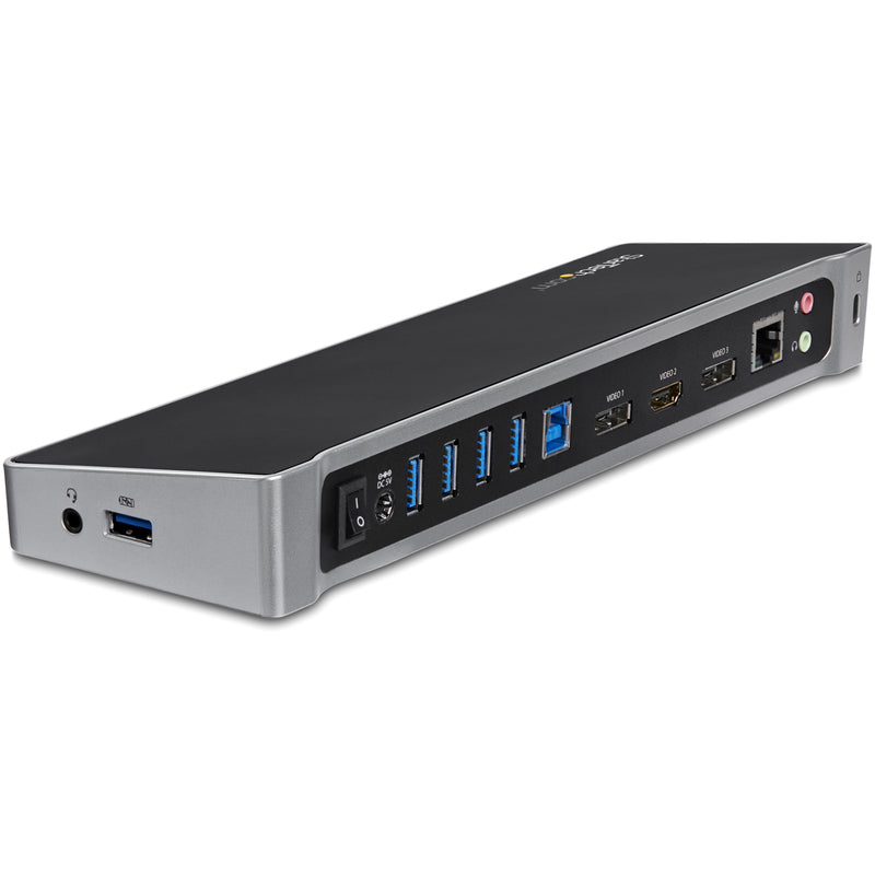 StarTech.com USB3DOCKH2DP dockingstation Ledningsført USB 3.2 Gen 1 (3.1 Gen 1) Type-A Sort, Sølv