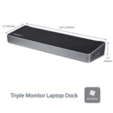 StarTech.com USB3DOCKH2DP dockingstation Ledningsført USB 3.2 Gen 1 (3.1 Gen 1) Type-A Sort, Sølv