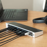 StarTech.com USB3DOCKH2DP dockingstation Ledningsført USB 3.2 Gen 1 (3.1 Gen 1) Type-A Sort, Sølv