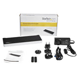 StarTech.com USB3DOCKH2DP dockingstation Ledningsført USB 3.2 Gen 1 (3.1 Gen 1) Type-A Sort, Sølv
