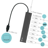 i-tec Metal U3HUB778 interface hub USB 3.2 Gen 1 (3.1 Gen 1) Type-A 5000 Mbit/s Sølv