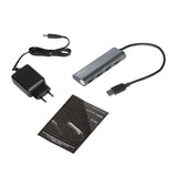 i-tec Metal U3HUB448 interface hub USB 3.2 Gen 1 (3.1 Gen 1) Type-A 5000 Mbit/s Grå