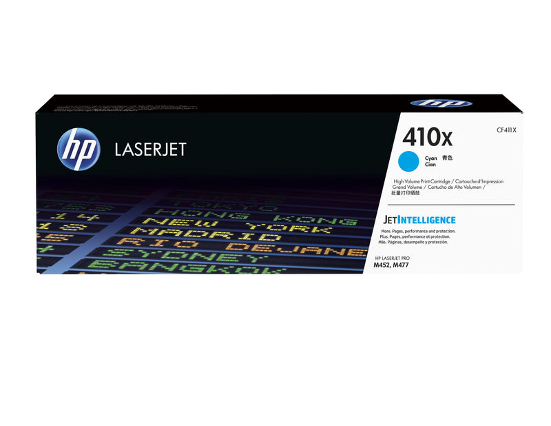 HP 410X High Yield Cyan Original LaserJet Toner Cartridge tonerpatron 1 stk Blå