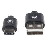 Manhattan 353298 USB-kabel USB 2.0 1 m USB C USB A Sort