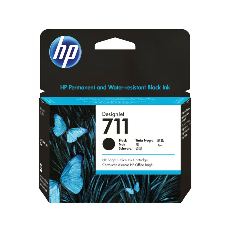 HP 711 80-ml Black DesignJet Ink Cartridge printhoved Termisk inkjet