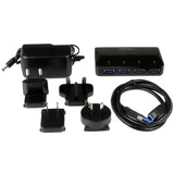 StarTech.com ST53004U1C interface hub USB 3.2 Gen 1 (3.1 Gen 1) Type-B 5000 Mbit/s Sort