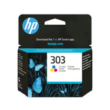 HP 303 Tri-color Original Ink Cartridge blækpatron 1 stk Standard udbytte Blå, Magenta, Gul