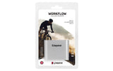 Kingston Technology Workflow microSD Reader Sort, Sølv