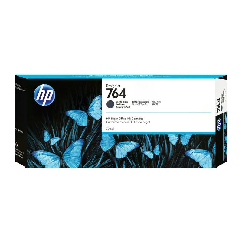 HP 764 300-ml Matte Black DesignJet Ink Cartridge printhoved Termisk inkjet
