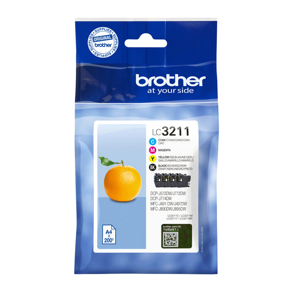 Brother LC3211VALDR blækpatron 4 stk Original Sort, Blå, Magenta, Gul