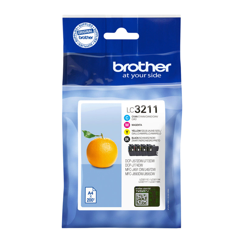 Brother LC3211VALDR blækpatron 4 stk Original Sort, Blå, Magenta, Gul