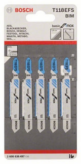 Bosch 2 608 636 497 stiksav, rullesav & sabelsavklinge Stiksavklinger Bimetal 5 stk