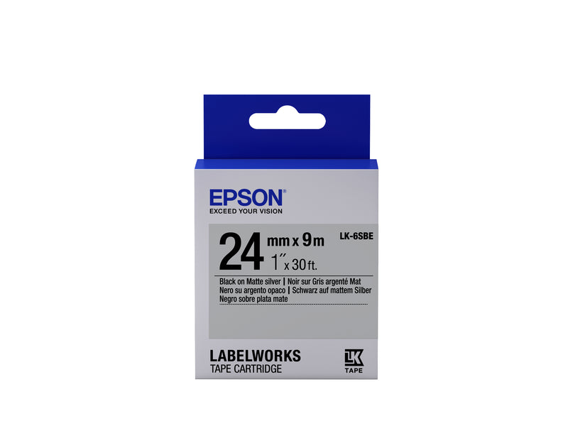 Epson LK-6SBE etiketbånd Sort på sølv