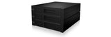 ICY BOX IB-563SSK 2x 5,25" Opbevaring drev bakke Sort