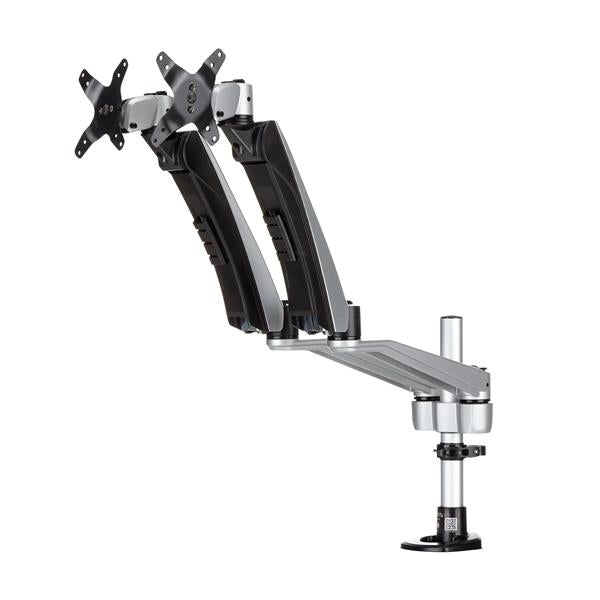 StarTech.com ARMDUAL30 skærmbeslag og -stativer 76,2 cm (30") Skrivebord Sort, Sølv