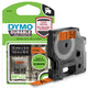 DYMO D1 Durable - White on Orange - 12mm etiketbånd Sort på orange