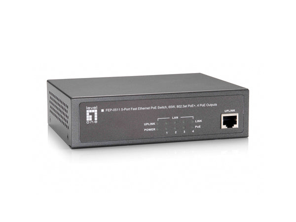 LevelOne FEP-0511 netværksswitch Fast Ethernet (10/100) Strøm over Ethernet (PoE) Grå