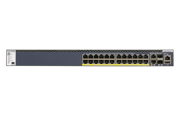 NETGEAR M4300-28G-PoE+ Administreret L2/L3/L4 10G Ethernet (100/1000/10000) Strøm over Ethernet (PoE) 1U Sort