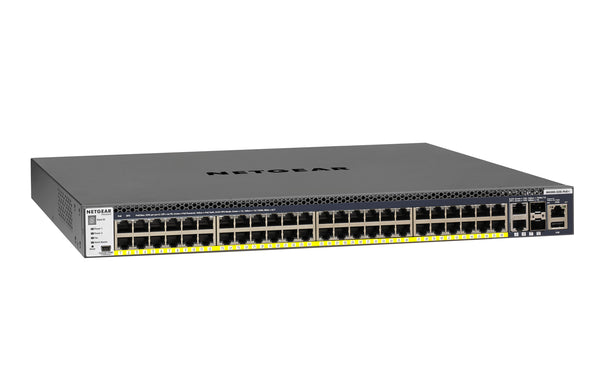 NETGEAR M4300-52G-PoE+ 1000W PSU Administreret L2/L3/L4 Gigabit Ethernet (10/100/1000) Strøm over Ethernet (PoE) 1U Sort