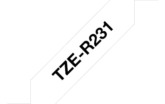 Brother TZE-R231 etiketbånd Sort på hvid