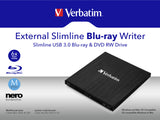 Verbatim External Slimline optisk diskdrev Blu-Ray RW Sort