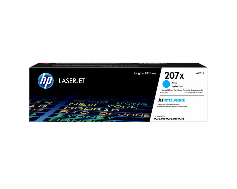 HP 207X High Yield Cyan Original LaserJet Toner Cartridge tonerpatron 1 stk Blå