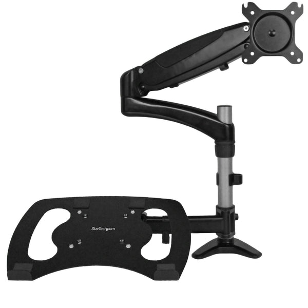 StarTech.com ARMUNONB skærmbeslag og -stativer 68,6 cm (27") Skrivebord Aluminium, Sort