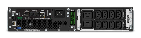 APC SRT2200RMXLI-NC UPS-enhed Dobbeltkonvertering (online) 2,2 kVA 1980 W 12 AC stikkontakt(er)