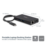 StarTech.com DKT30CHPD dockingstation Ledningsført USB 3.2 Gen 1 (3.1 Gen 1) Type-C Sort