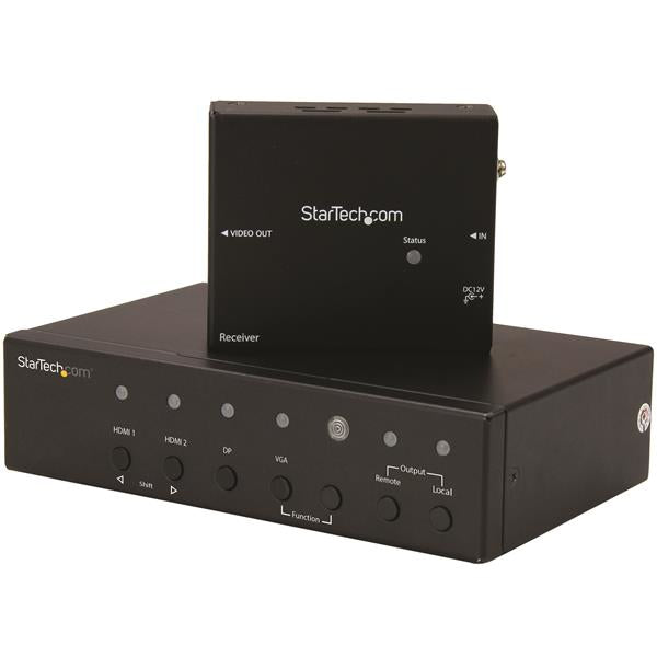 StarTech.com STDHVHDBT AV forlænger AV sender & modtager Sort