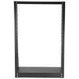StarTech.com 2POSTRACK16 stativ 16U Fritstående reol Sort