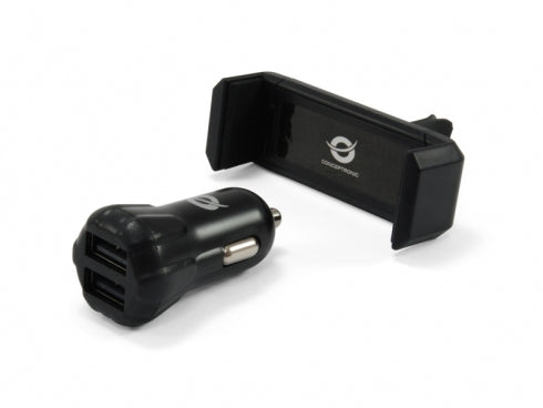 Conceptronic CUSBCAR2AKIT oplader til mobil enhed Smartphone, Tablet Sort Cigartænder Automatisk