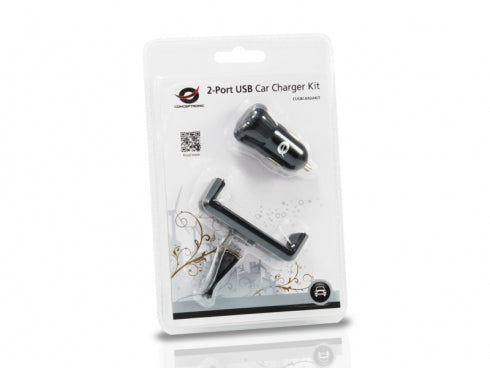 Conceptronic CUSBCAR2AKIT oplader til mobil enhed Smartphone, Tablet Sort Cigartænder Automatisk