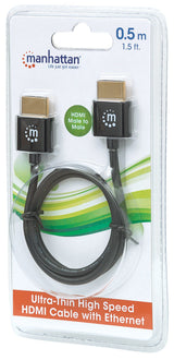 Manhattan 394406 HDMI-kabel 0,5 m HDMI Type A (Standard) Sort