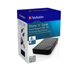 Verbatim Store 'n' Save ekstern harddisk 4 TB USB 3.2 Gen 1 (3.1 Gen 1) Sort