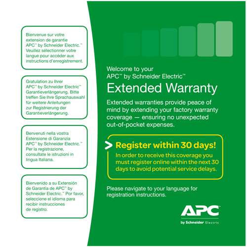 APC WBEXTWAR1YR-AC-01 garanti- & supportudvidelse 1 År