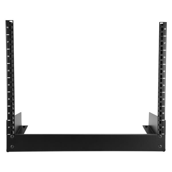 StarTech.com RK8OD stativ 8U Fritstående reol Sort