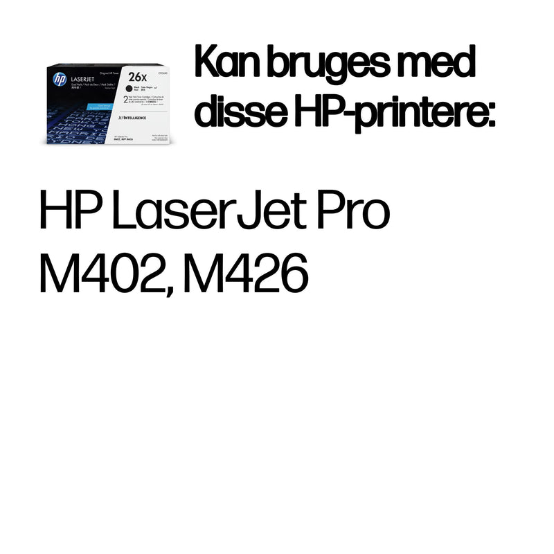 HP 26X 2-pack High Yield Black Original LaserJet Toner Cartridges tonerpatron