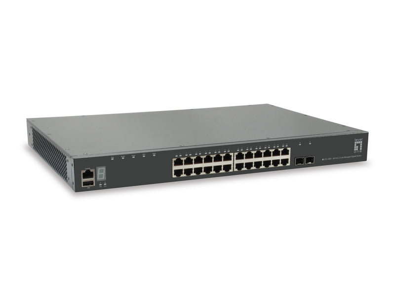 LevelOne GTL-2881 netværksswitch Administreret L3 Gigabit Ethernet (10/100/1000) Grå