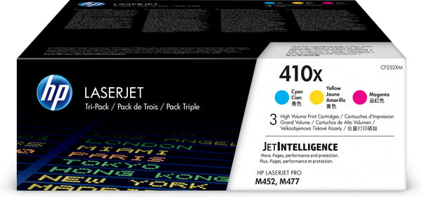 HP 410X 3-pack High Yield Cyan/Magenta/Yellow Original LaserJet Toner Cartridges tonerpatron Blå, Magenta, Gul