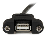 StarTech.com USBPNLAFAM1 USB-kabel USB 2.0 0,3 m USB A Sort