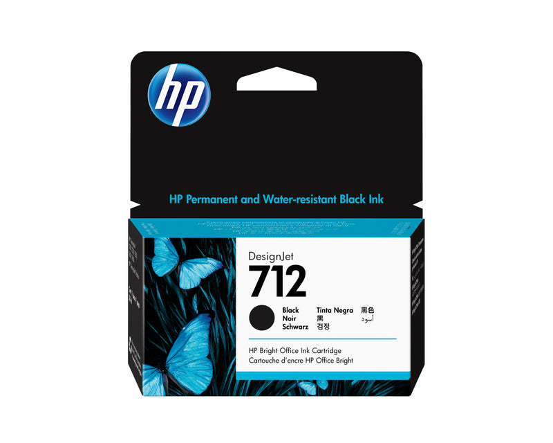 HP 712 38-ml Black DesignJet Ink Cartridge printhoved Termisk inkjet