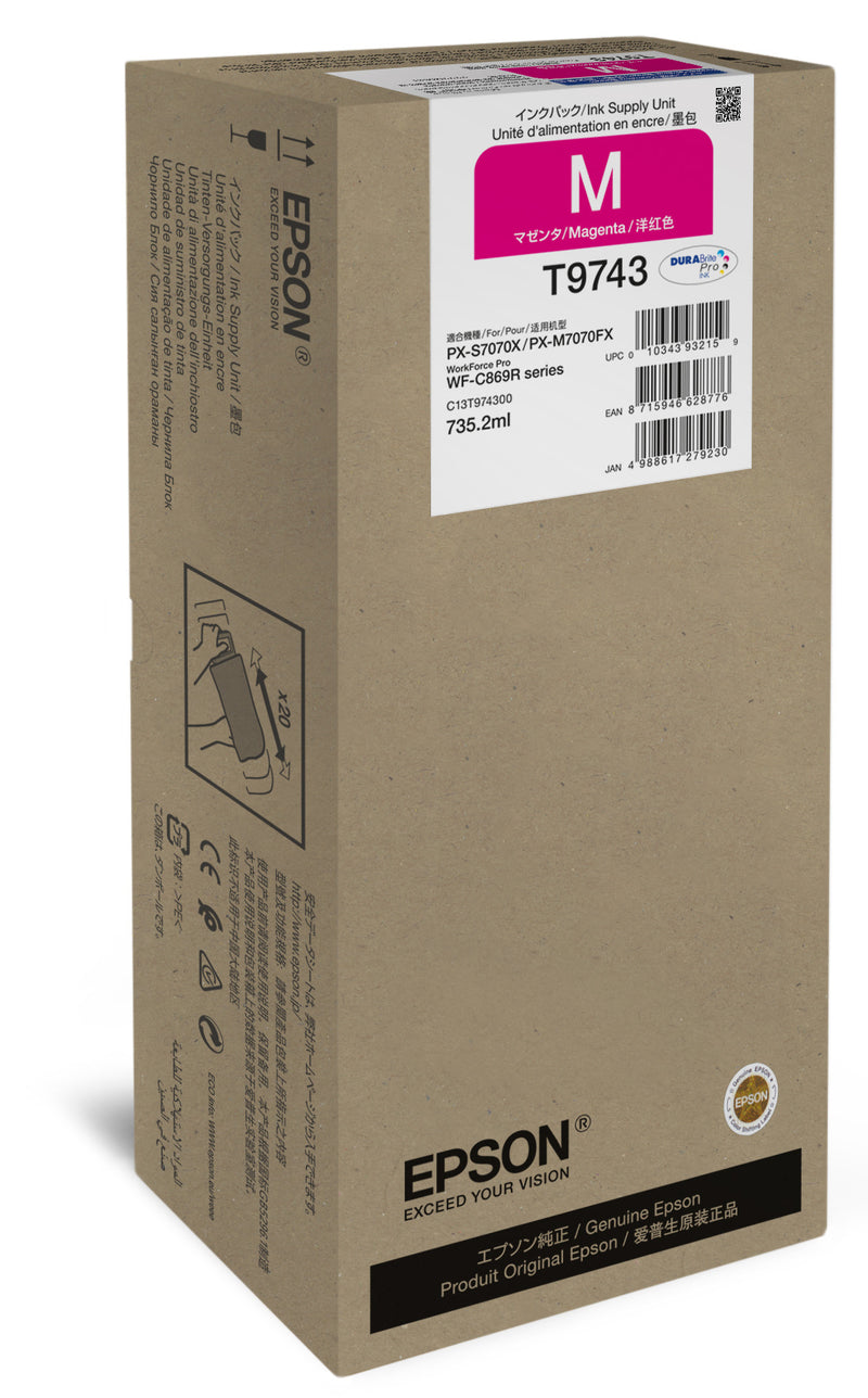 Epson T9743 blækpatron 1 stk Original Ekstra (Super) højt udbytte Magenta