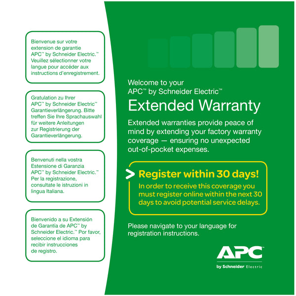 APC Service Pack 3 Year Warranty Extension (for new product purchases) 3 År