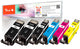 Peach PI100-249 blækpatron 6 stk Kompatibel Sort, Blå, Magenta, Foto sort, Gul