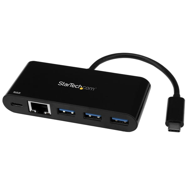 StarTech.com HB30C3AGEPD dockingstation Ledningsført USB 3.2 Gen 1 (3.1 Gen 1) Type-C Sort
