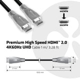 CLUB3D CAC-1311 HDMI-kabel HDMI Type A (Standard) Sort, Sølv