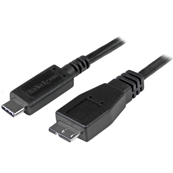 StarTech.com USB31CUB50CM USB-kabel USB 3.2 Gen 2 (3.1 Gen 2) 0,5 m USB C Micro-USB B Sort