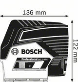 Bosch GCL 2-50 C Linje-/punktniveau 20 m 650 nm (<1 mW)
