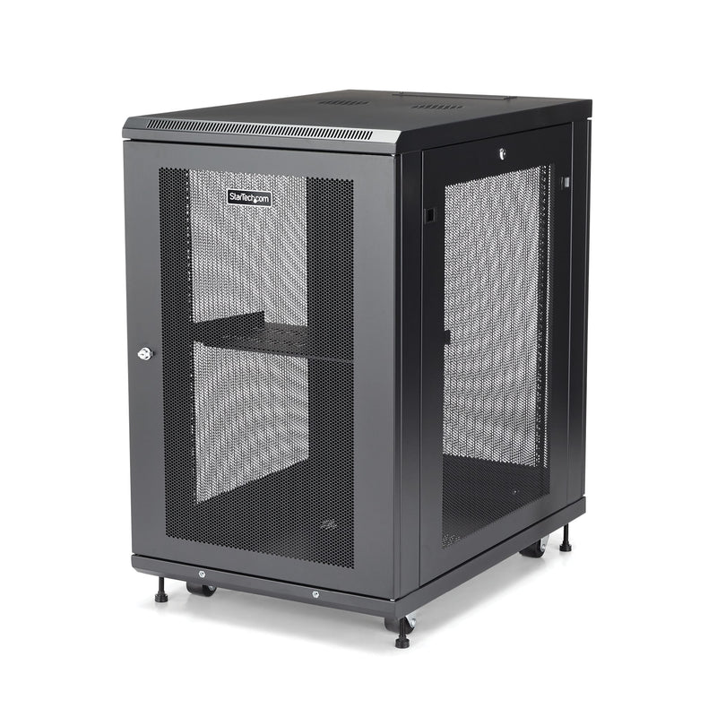 StarTech.com RK1833BKM stativ 18U Fritstående reol Sort